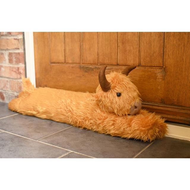The Fashion Gift Shop: Highland Cow Cute Fluffy Draught Excluder for Animal Lovers by Country Living, Animal Ornament
