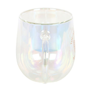 The Fashion Gift Shop: Iridescent Double - Walled Glass Round Mug, You Are Made Of Magic by The Fashion Gift Shop ,