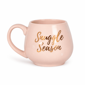 The Fashion Gift Shop: Snuggle Season Mug | Pink Ceramic with Rose Gold Text by Jones Home & Gifts, Mugs and Cups