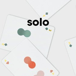 Solo Mello playing card close-up with solo text and green icon