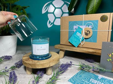 Soy Wax Lavender Candle Gift Set by Purple Turtle Co