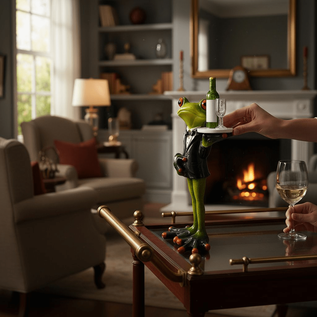 Tropical Frog 🐸 Waiter Ornament Large 18cm by The Fashion Gift Shop