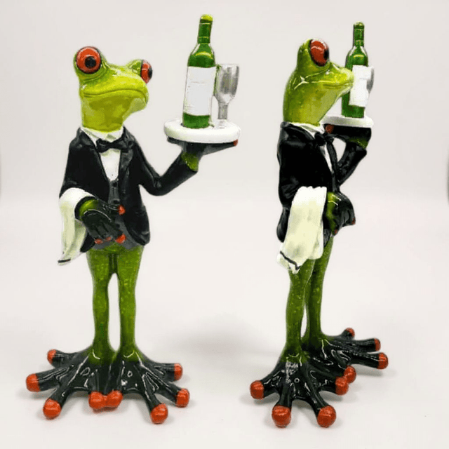 The Fashion Gift Shop: Tropical Frog 🐸 Waiter Ornament Large 18cm by The Fashion Gift Shop , Animal Ornament