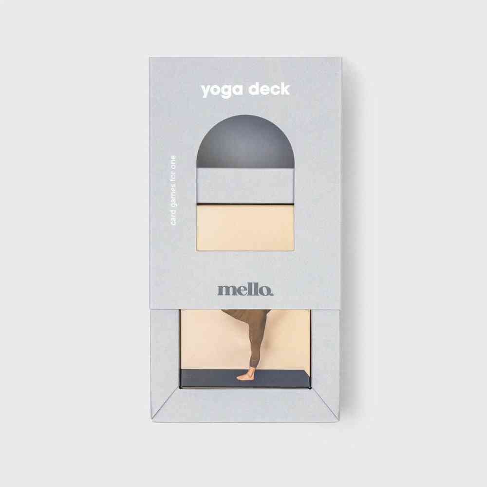 Yoga pose deck card set in box with cover and pose card tray