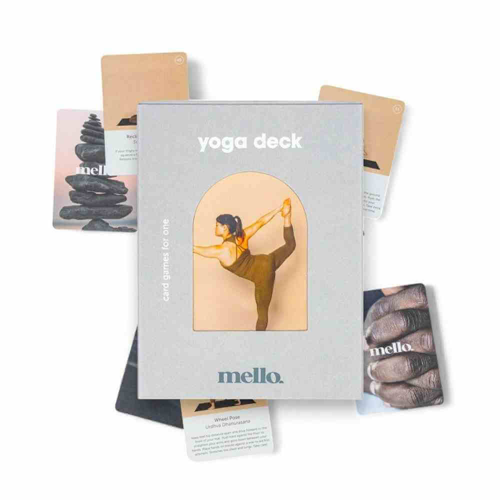 Yoga pose deck card set with multiple card packs and cover pose illustration