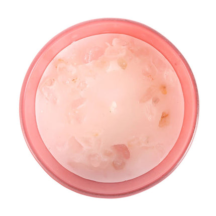 The Sun Rose Quartz Crystal Chip Pink Grapefruit Candle - Candles by Jones Home & Gifts