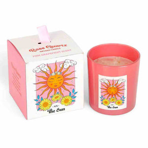 The Fashion Gift Shop: The Sun Rose Quartz Crystal Chip Pink Grapefruit Candle by Jones Home & Gifts, Candles
