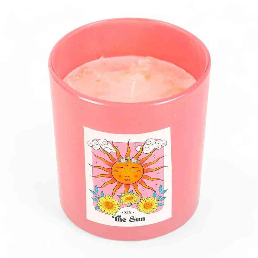 The Fashion Gift Shop: The Sun Rose Quartz Crystal Chip Pink Grapefruit Candle by Jones Home & Gifts, Candles