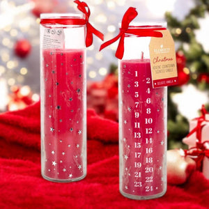 Vanilla Advent Candle - Red Tube - Christmas Countdown to Christmas - Christmas candle by The Fashion Gift Shop