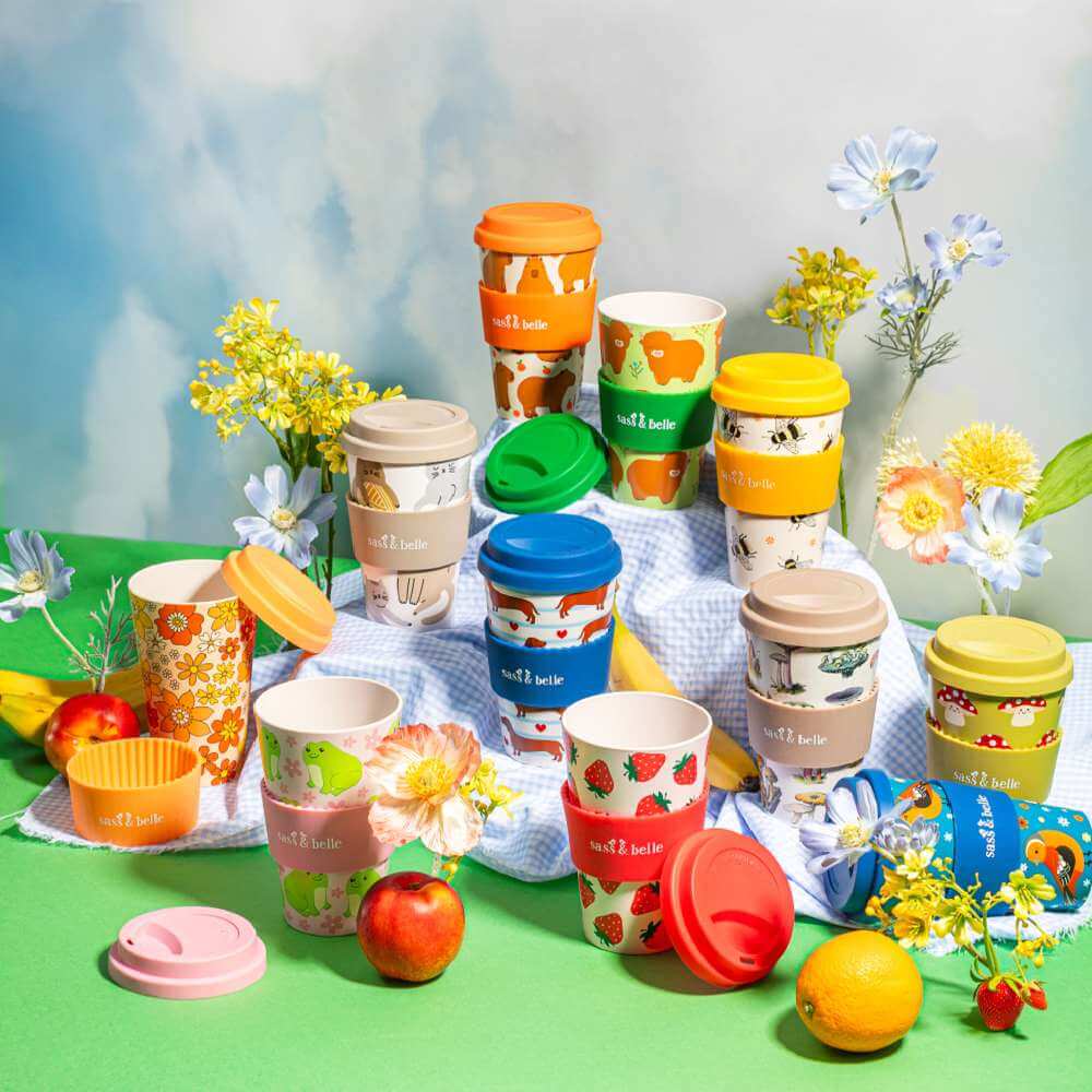 The Fashion Gift Shop: Vintage Mushroom Travel Coffee Cup, Made Recycled Bottles by Sass and Belle, Travel Mug