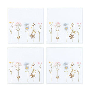 Wild Flower Floral Glass Coaster Set - Blooming Lovely Gifts - The Fashion Gift Shop Tea Coasters by Jones Home & Gifts