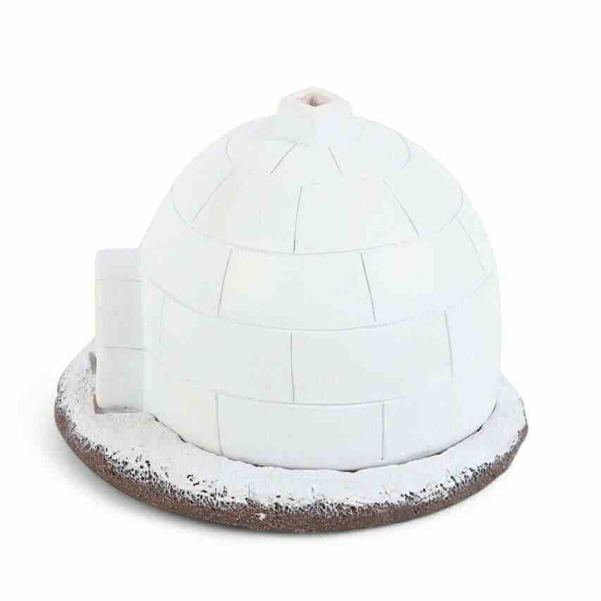 The Fashion Gift Shop: Winter Wonderland Igloo Winter - Themed decor Incense Cone Burner by Jones Home & Gifts, Incense Holders