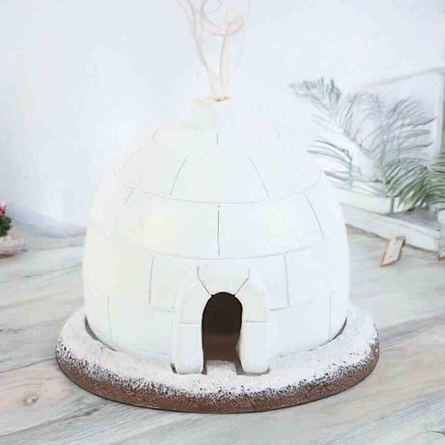 The Fashion Gift Shop: Winter Wonderland Igloo Winter - Themed decor Incense Cone Burner by Jones Home & Gifts, Incense Holders