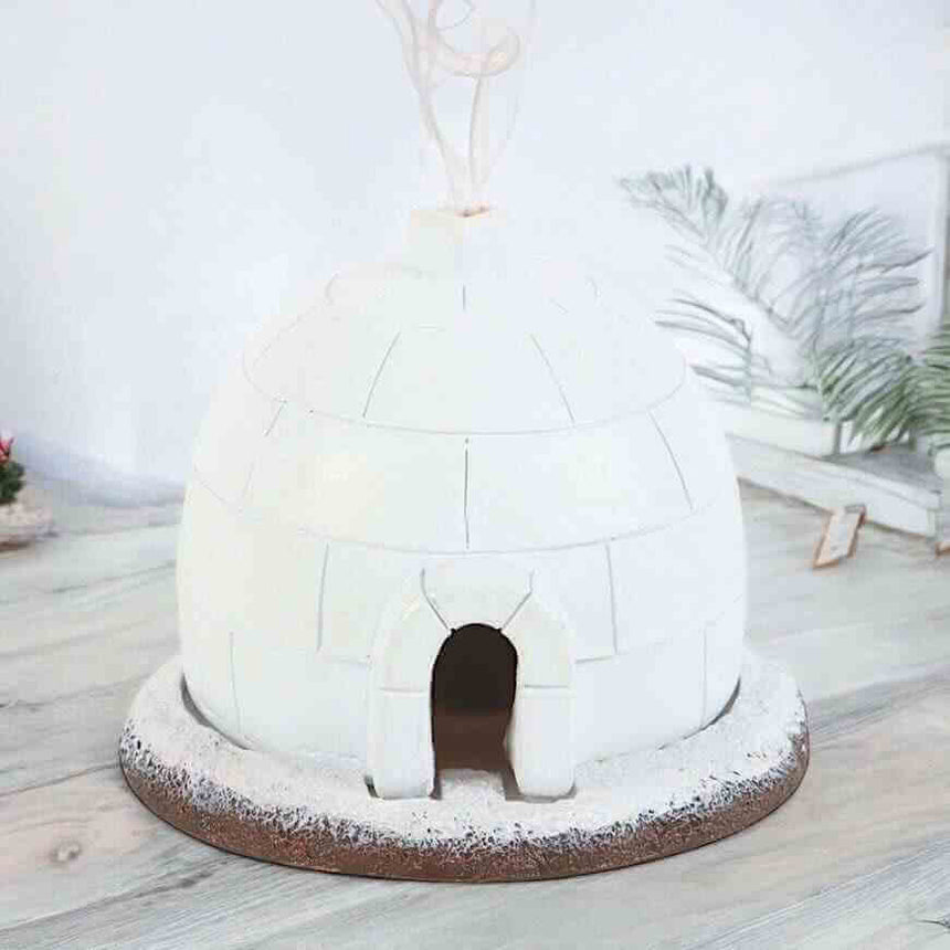 The Fashion Gift Shop: Winter Wonderland Igloo Winter - Themed decor Incense Cone Burner by Jones Home & Gifts, Incense Holders