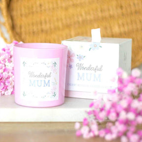 The Fashion Gift Shop: Wonderful Mum Cherry Blossom Pink Candle with Matching Box by Jones Home & Gifts, Candles