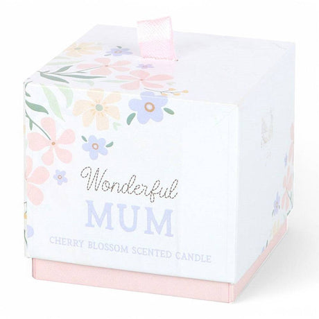 The Fashion Gift Shop: Wonderful Mum Cherry Blossom Pink Candle with Matching Box by Jones Home & Gifts, Candles