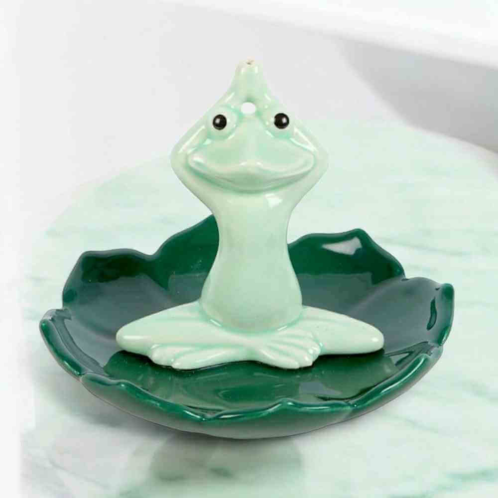 The Fashion Gift Shop: Yoga Frog Incense Stick Holder by Element Fragrance, Incense Holders