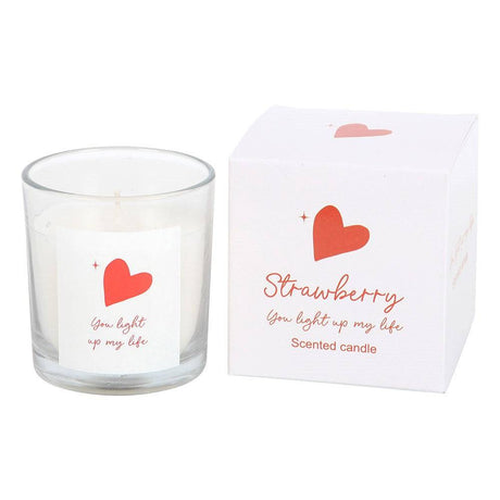 The Fashion Gift Shop: You Light Up My Life Strawberry Scented Candle For Valentines, Anniversary by Jones Home & Gifts, Candles