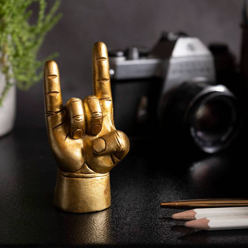 You Rock, Lucky Charm, Ring Holder, Desk Tidy Rock Icon, Mini Rock On Salute - The Fashion Gift Shop by Luckies