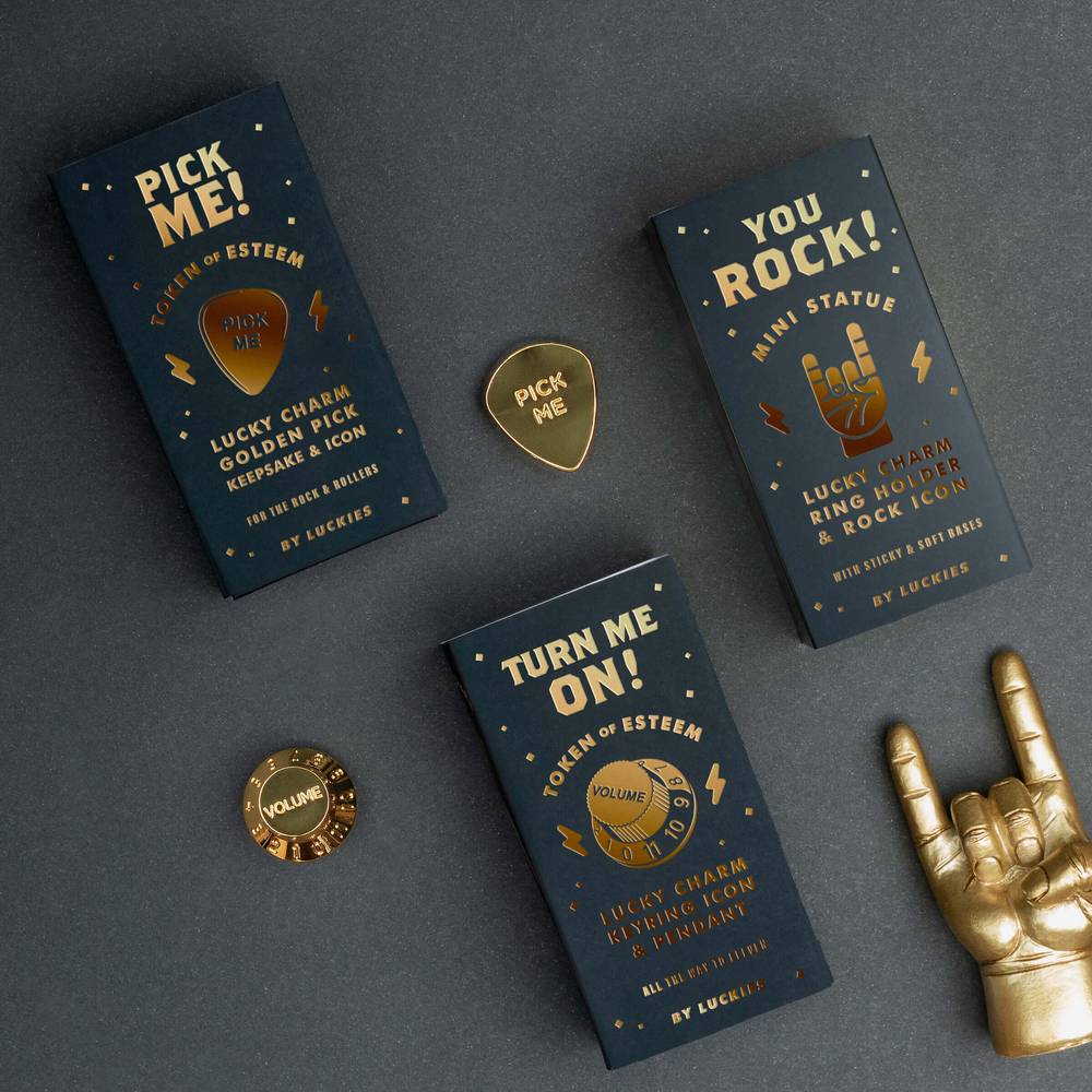You Rock, Lucky Charm, Ring Holder, Desk Tidy Rock Icon, Mini Rock On Salute - The Fashion Gift Shop by Luckies