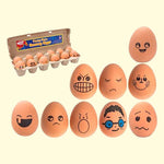 12 x Funny Face Bouncy Eggs, Emoji Stocking Filler, Party Favours - Party Favours by Fashion Accessories
