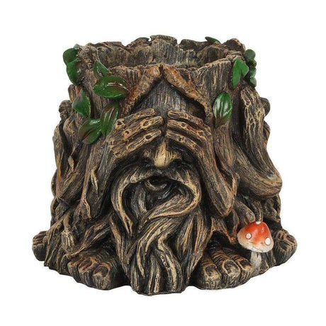 The Fashion Gift Shop: 14cm Green Man Plant Pot See Speak Hear No Evil Planter by Spirit of equinox, Pots and Planters