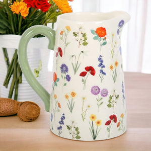 17cm British Wildflowers Ceramic Flower Jug - Flower Jugs by Jones Home & Gifts