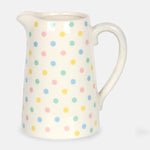 17cm Spotted Ceramic Flower Jug, Pastel Polka Dot Design - Flower Jugs by Jones Home & Gifts