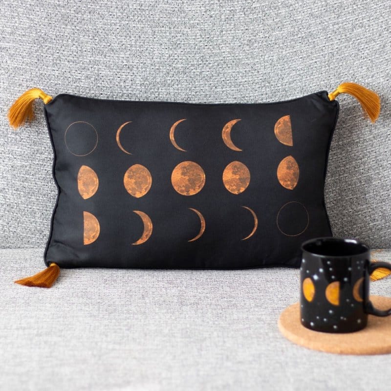 40cm Rectangular Moon Phases Cushion - Sofa Cushions by Spirit of equinox