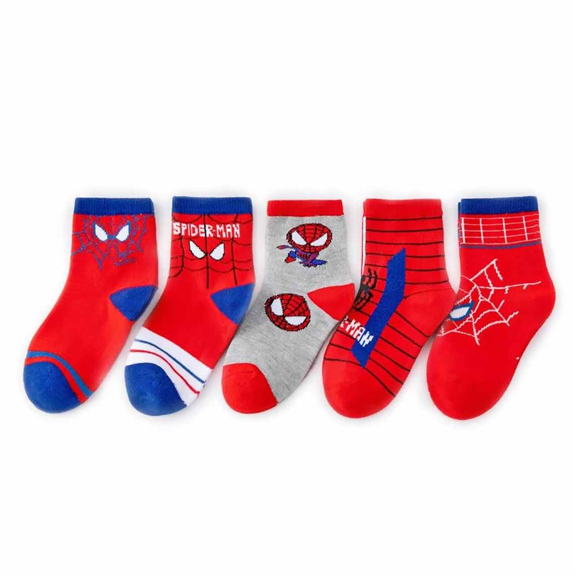 5 x Pairs of Spiderman Socks, Spidey Children Short Cotton Socks - Novelty Socks by Fashion Accessories