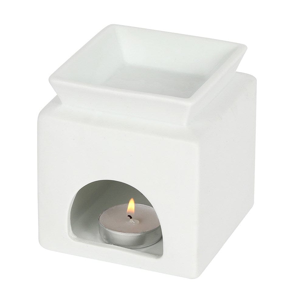 White Love Wax Melter, Oil Burner with Cut Out Detail - Oil Burner & Wax Melters by Jones Home & Gifts