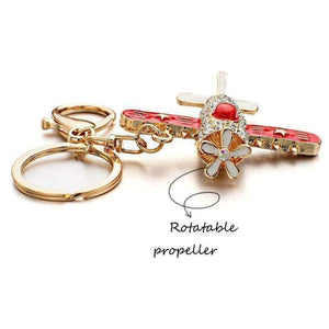 Aeroplane Diamanté Handbag Charm Keyring - Bag Charms & Keyrings by Fashion Accessories