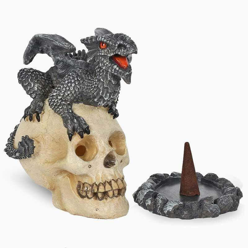 The Fashion Gift Shop: Age of Dragons Black Dragon Skull Incense Burner by Anne Stokes, Incense Holders