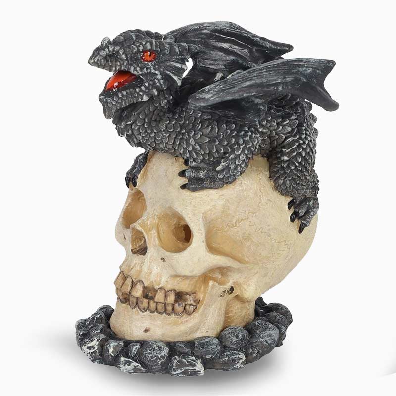 Age of Dragons, Black Dragon Skull Incense Burner By Anne Stokes - Incense Holders by Anne Stokes