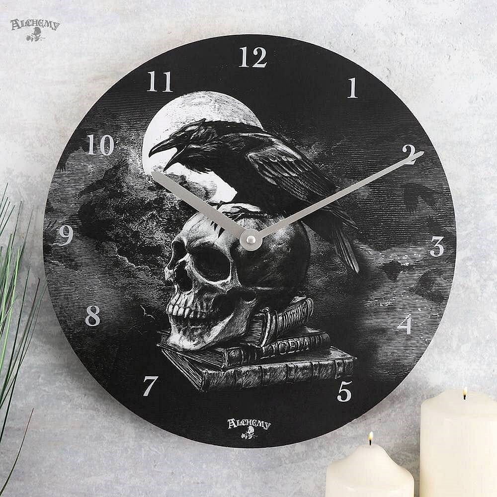 Alchemy Poe's Raven Wall Clock, Inspired by Edgar Allen Poe - Wall Clocks by Alchemy