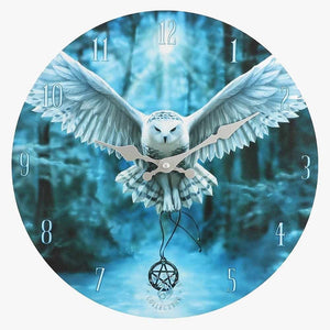 Awake Your Magic Owl Design Fantasy Wall Clock by Anne Stokes - Wall Clocks by Anne Stokes