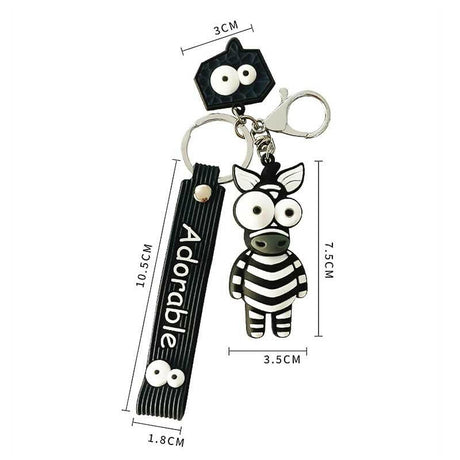 The Fashion Gift Shop: Giraffe - Zebra Handbag Charm Keyrings with Extra Charms by Fashion Accessories, Bag Charms & Keyrings