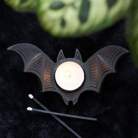 The Fashion Gift Shop: Bat Tealight Candle Holder for Eerie Home Decor by Spirit of equinox, Tea Light Holder
