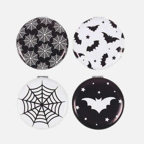 The Fashion Gift Shop: Bats and Spiderwebs Compact Mirrors for Quick Touch - Ups by Spirit of equinox, Compact Mirror