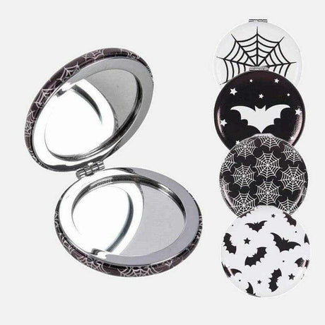 The Fashion Gift Shop: Bats and Spiderwebs Compact Mirrors for Quick Touch - Ups by Spirit of equinox, Compact Mirror