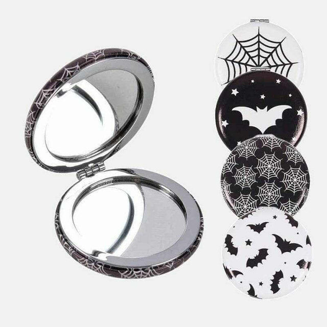 The Fashion Gift Shop: Bats and Spiderwebs Compact Mirrors for Quick Touch - Ups by Spirit of equinox, Compact Mirror