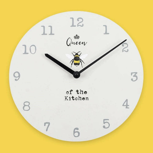 The Fashion Gift Shop: Bee Design Queen of the kitchen Wall Clock by Jones Home & Gifts, Wall Clocks