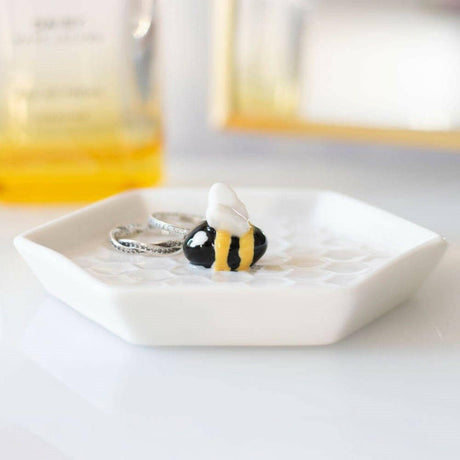 The Fashion Gift Shop: Bee Hexagonal Trinket Jewellery Dish by Jones Home & Gifts, Jewellery Dish