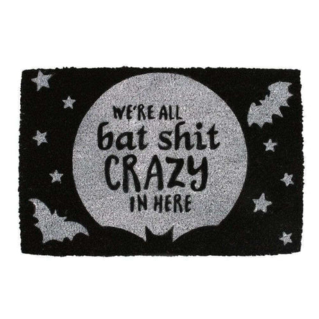 The Fashion Gift Shop: Where All Bat Crazy Halloween Doormat for Halloween Decor by Spirit of equinox, Door Mats