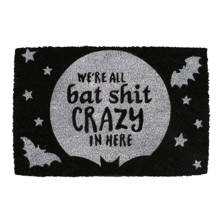 The Fashion Gift Shop: Where All Bat Crazy Halloween Doormat for Halloween Decor by Spirit of equinox, Door Mats