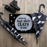 Black Bat Shit Crazy Doormat - Door Mats by Spirit of equinox