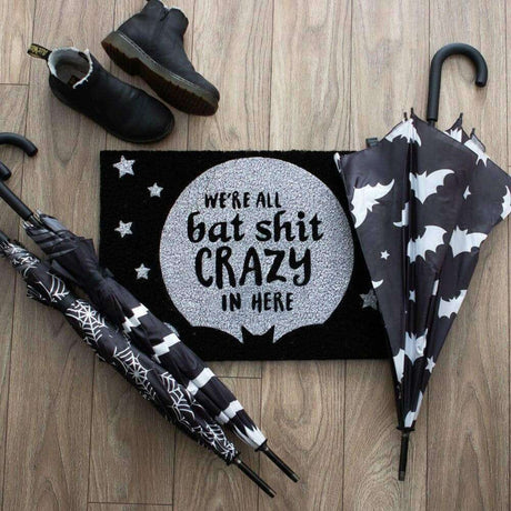 The Fashion Gift Shop: Where All Bat Crazy Halloween Doormat for Halloween Decor by Spirit of equinox, Door Mats
