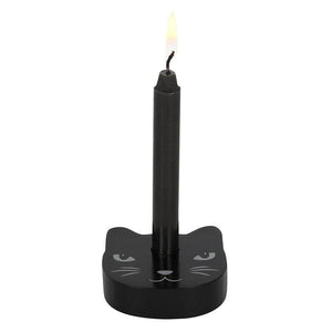 The Fashion Gift Shop: Black Cat Face Spell Candle Holder for Magical Rituals by Spirit of equinox, Candle Holders