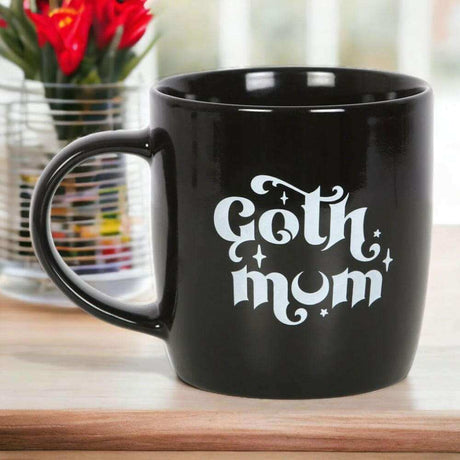 The Fashion Gift Shop: Black Ceramic Mug with Wording Gothic Mum Gift Idea by Spirit of equinox, Mugs and Cups