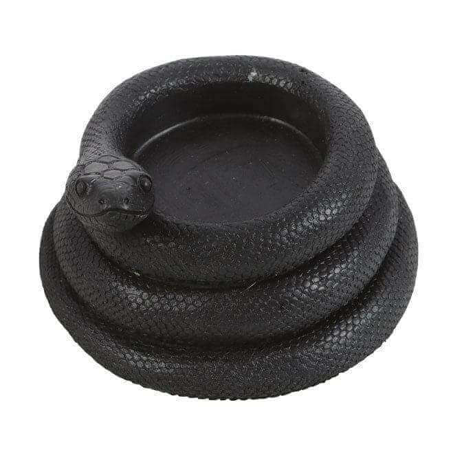 Black Coiled Snake Design Tealight Candle Holder Decor by Spirit of equinox